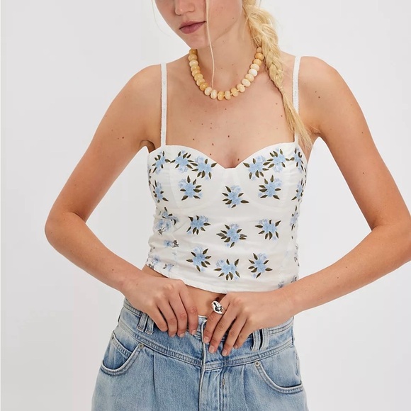 Free People Tops - Free people Wild Flowers Embroidered Bustier